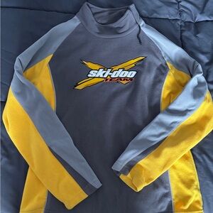 Vintage Ski-Doo Team Gray and Yellow Pullover